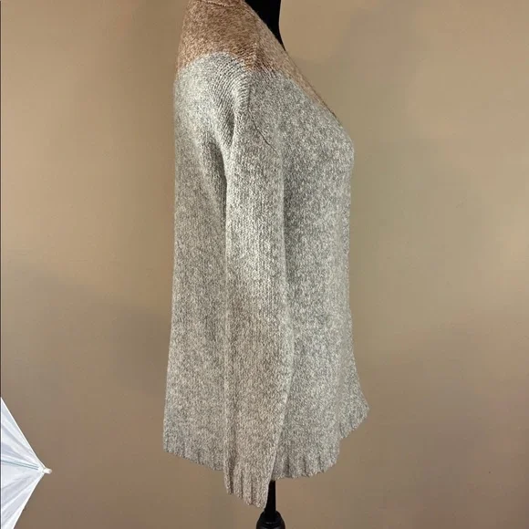 CAbi Tilt Cardigan Cotton Blend Oversized Sweater Tan and Gray XXS - Picture 4 of 15